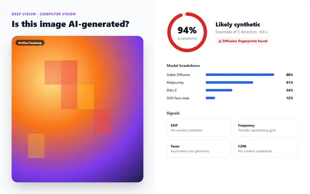 Computer vision prototype detecting AI-generated images