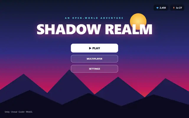 Game main menu prototype